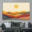 YAYOI KUSAMA Colorful Dot Art Landscape Canvas - Framed