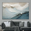Waves Abstract Wall Art Print, Modern Framed Abstract Canvas