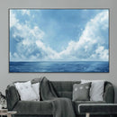 Abstract Ocean Print Artwork- Serene Blue Ocean Canvas Wall