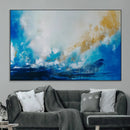 Blue Abstract Print - Dynamic Ocean-Inspired Canvas Wall Art
