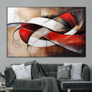 Abstract Wall Art - Modern Red and White Canvas Wall Art