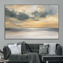 Modern Coastal Artwork with Vibrant Abstract Ocean Waves