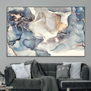 Abstract Blue and Gold Canvas Wall Art - Fluid Modern Ink