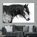 Black Horse Wall Art Canvas Print – Elegant Farmhouse Decor