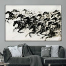 Abstract Horse Wall Art Canvas Print - Dynamic Black Ink