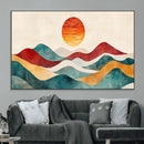 Southwest Mountain Wall Art Canvas Print – Boho Triptych