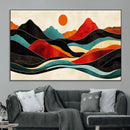 Western Wall Decor - Large Triptych Mountain Canvas - Boho