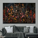 Dark Floral Canvas Wall Art - Moody Botanical Flower Print -