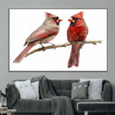 Cardinal Canvas Wall Art - Male and Female Cardinal Print -