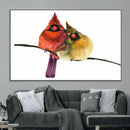 Cardinal Bird Canvas Wall Art - Male and Female Cardinal