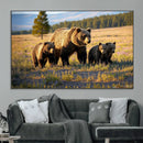 Grizzly Bear Family Wall Art Canvas Print – Majestic by MyGreatCanvas | Canvas Wall Art Prints | Photo Prints & Wall Decor