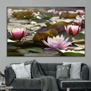 Lotus Flower Wall Art Canvas Print, Water Lily Large Wall