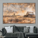 Rustic Farmhouse Wall Art Canvas Print | Barn and Field