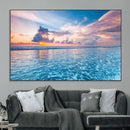 Ocean Sunset Canvas Wall Art Print – Tranquil Seascape