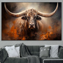 Highland Bull Canvas Abstract Canvas Wall Art Print –