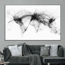 Flight Routes Air Traffic Map Canvas Wall Art - Framed -