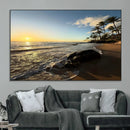 Tropical Beach Wall Art - Stunning Ocean Sunset Canvas Print