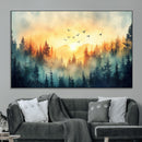 Abstract Forest Wall Art Print- Serene Nature Canvas Print