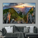 Mountain Sunset Panoramic Wall Art Canvas Print – Framed