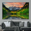Maroon Bells Lake Wall Art Canvas Print – Framed Majestic