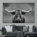Texas Longhorn Wall Art Canvas Print – Framed Western Bull