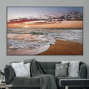 Ocean Sunset Wall Art Canvas Print – Framed Sandy Shore