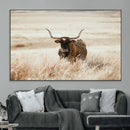 Texas Longhorn Wall Art Canvas Print – Framed Brown Horned