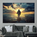 Jesus Walks Wall Art Canvas Print – Framed Divine Sunset by MyGreatCanvas | Canvas Wall Art Prints | Photo Prints & Wall Decor