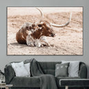 Texas Longhorn Wall Art Canvas Print – Framed Resting Bull by MyGreatCanvas | Canvas Wall Art Prints | Photo Prints & Wall Decor