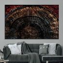 Dark Wood Ring Wall Art Canvas Print – Framed Abstract Tree