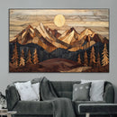 Wood Mountain Landscape Wall Art Canvas Print – Framed