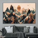 Wood Mountain Landscape Wall Art Canvas Print – Framed