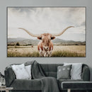Texas Longhorn Wall Art Canvas Print – Framed Western Cow