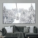 Snowy Ski Lift Wall Art – Framed Winter Mountain Canvas by MyGreatCanvas | Canvas Wall Art Prints | Photo Prints & Wall Decor