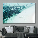 Minimal Beach Wall Art – Framed Ocean Swimming Canvas by MyGreatCanvas | Canvas Wall Art Prints | Photo Prints & Wall Decor