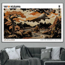 Modern Japanese Wall Art Canvas Print – Framed Abstract