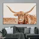 Longhorn Bull Wall Art Canvas Print – Framed Western Cow