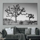 Joshua Tree Wall Art Canvas Print – Framed Monochrome Desert