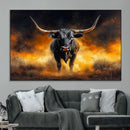Longhorn Canvas Wall Art Canvas Print – Framed Bold Bull