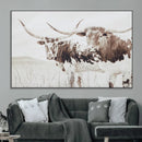 Longhorn Wall Art Canvas Print – Framed Western Cow Rustic
