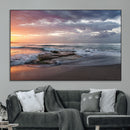 Golden Hour Wall Art Canvas Print – Framed Tranquil Waves