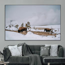 Bison Wildlife Wall Art Canvas Print – Framed Snowy Prairie