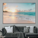 Beach Sunset Wall Art Canvas Print – Framed Ocean Waves