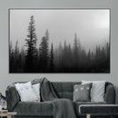 Misty Pines Wall Art Canvas Print – Framed Woodland
