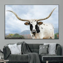 Texas Longhorn Wall Art Canvas Print – Framed Western Rustic