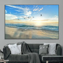 Minimalist Seaside Wall Art Canvas Print – Morning Glow