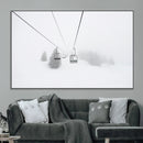 Ski Lift Wall Art Canvas Print – Snowy Alpine Landscape