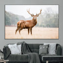 Vintage Wildlife Wall Art Canvas Print – Misty Landscape