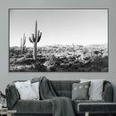 Saguaro Cactus Wall Art Canvas Print – Framed Monochrome