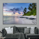 Tropical Beach Wall Art Canvas Print – Framed Sunset Glow